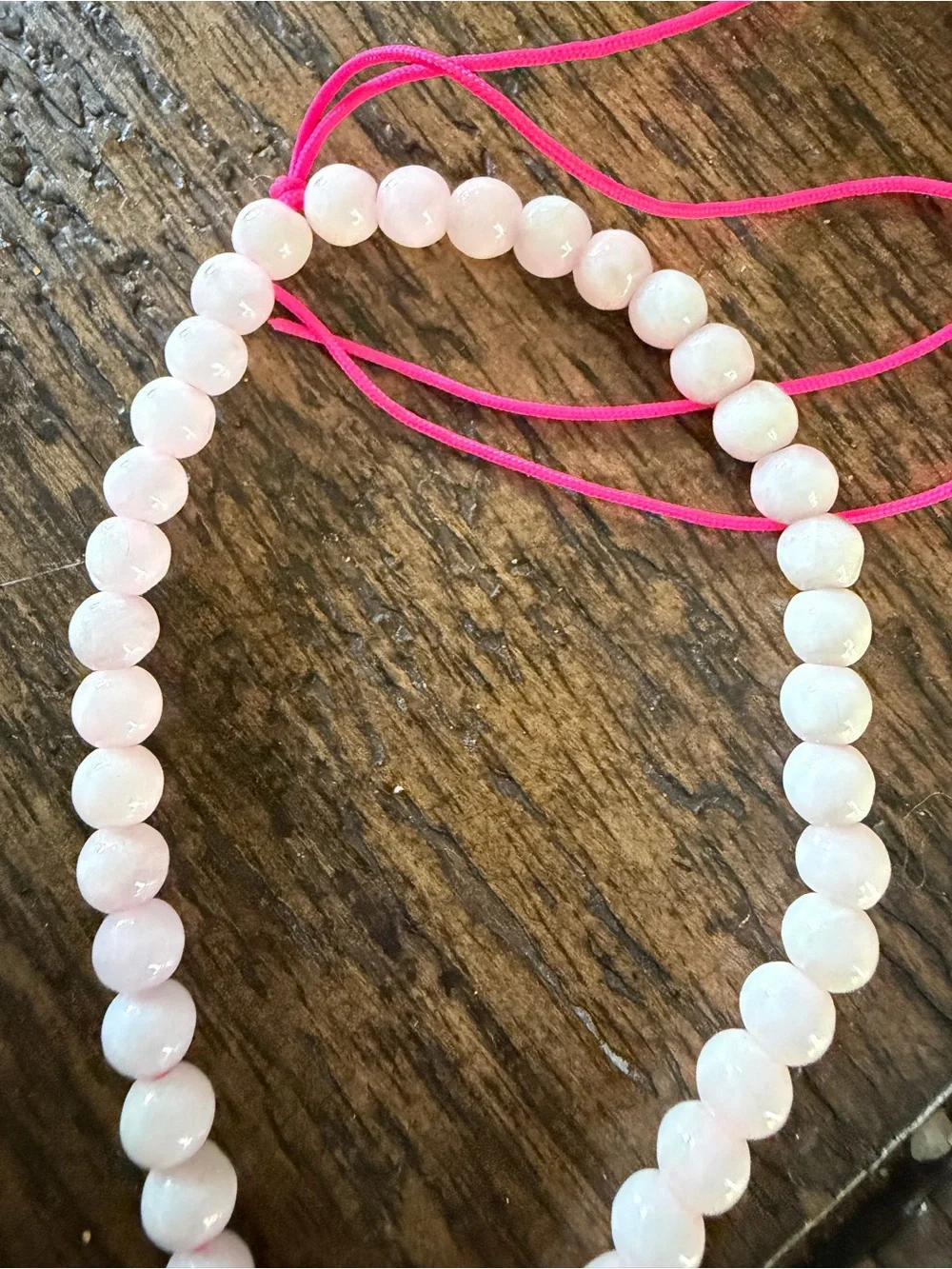 Pink jadeite bracelet and necklace set certified